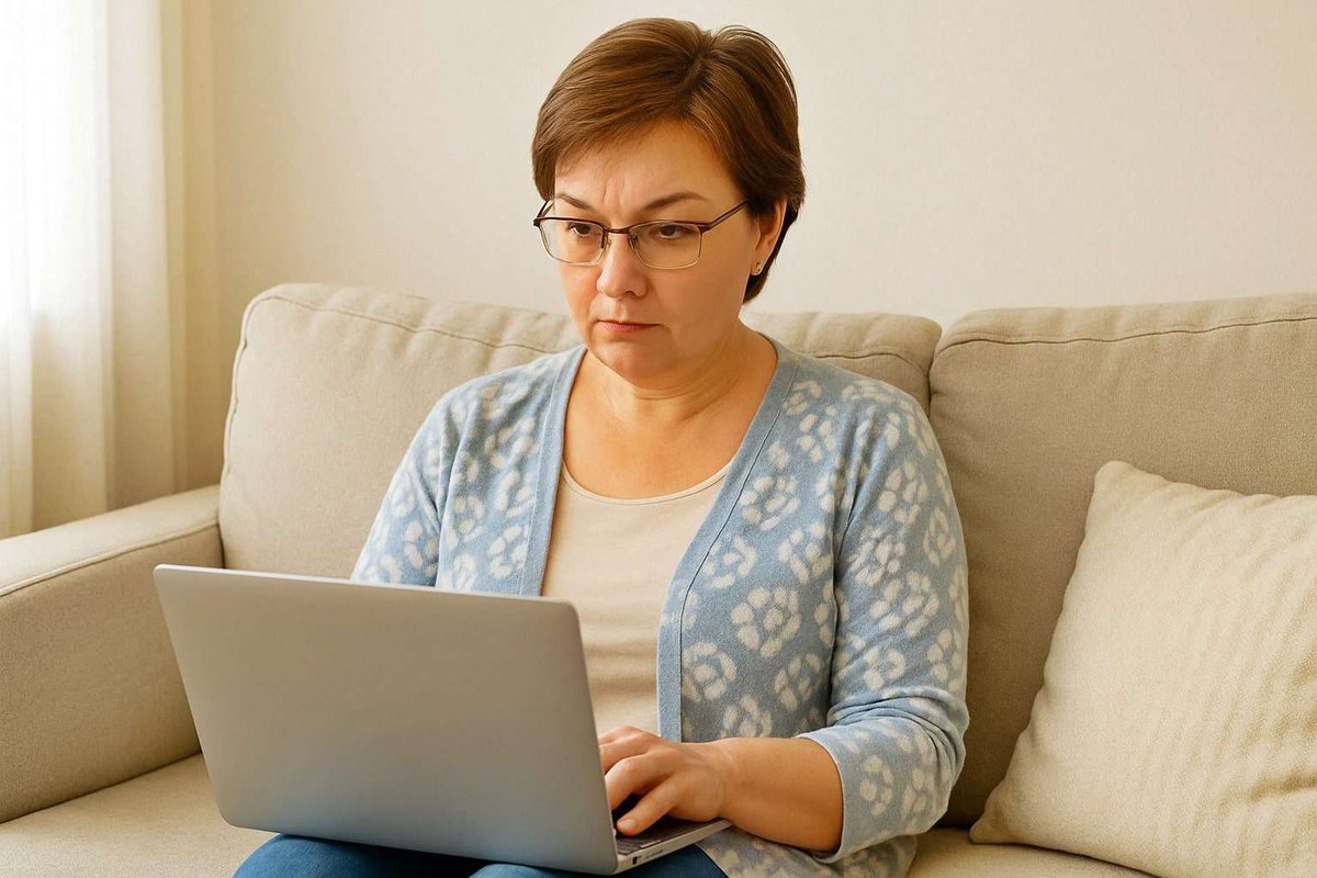 ะะตะฝัะธะฝะฐ ะฝะฐ ะดะธะฒะฐะฝะต ั ะฝะพััะฑัะบะพะผ