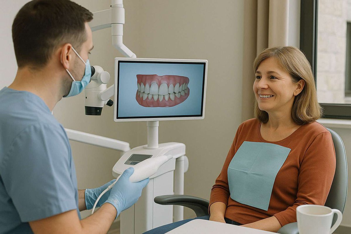 Женщина в стоматологическом кабинете