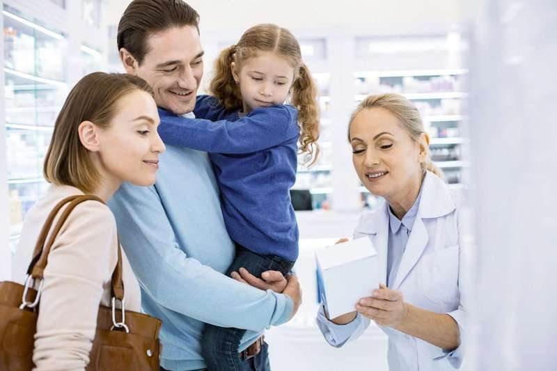 family at the pharmacy