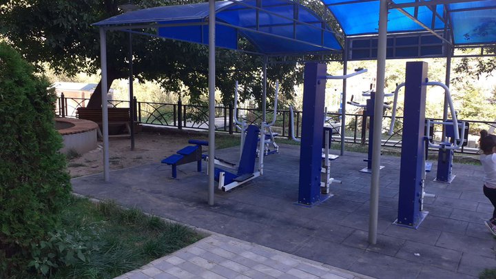 Children's playground and outdoor exercise equipment