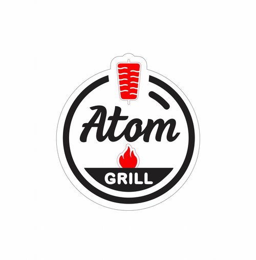 Логотип фастфуда Atom в Кутаиси
