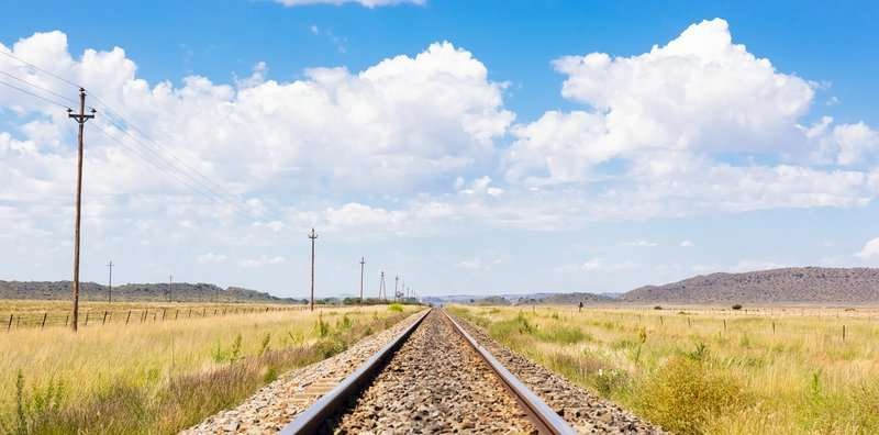beautiful view of old railroad tracks