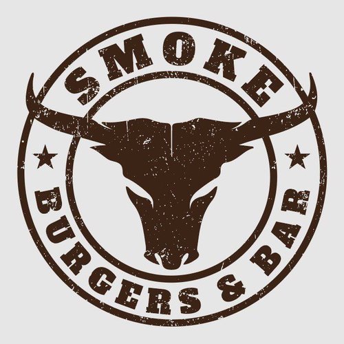 Логотип бургерной и бара Smoke в Батуми