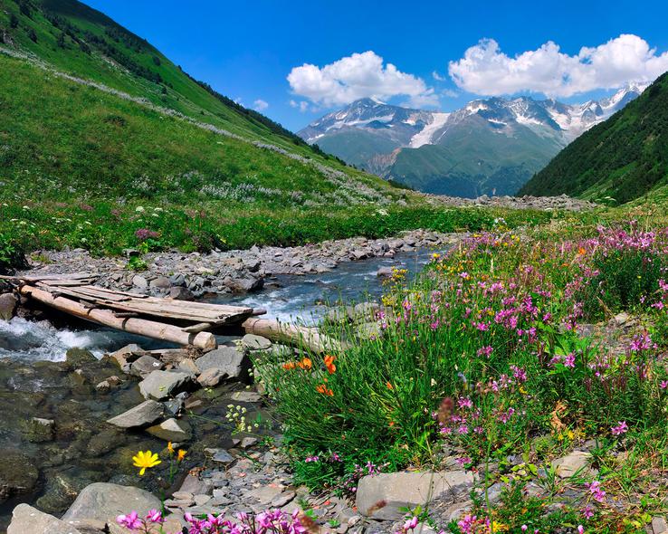 Кавказские горы курорт Шови