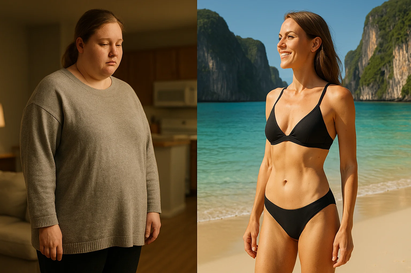 girl before and after gastric bypass