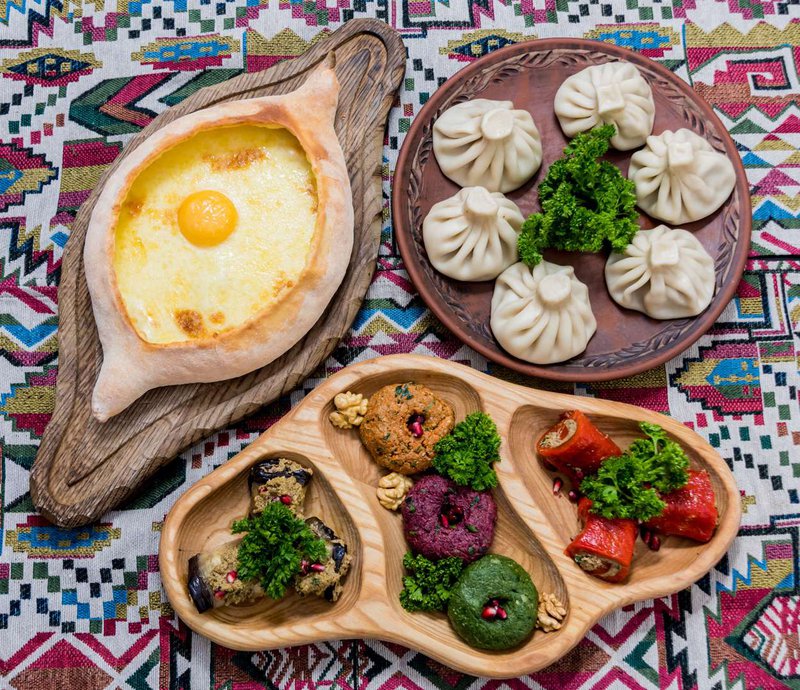 A set of national Georgian cuisine for vegetarians