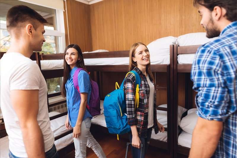 A group of students in a hostel