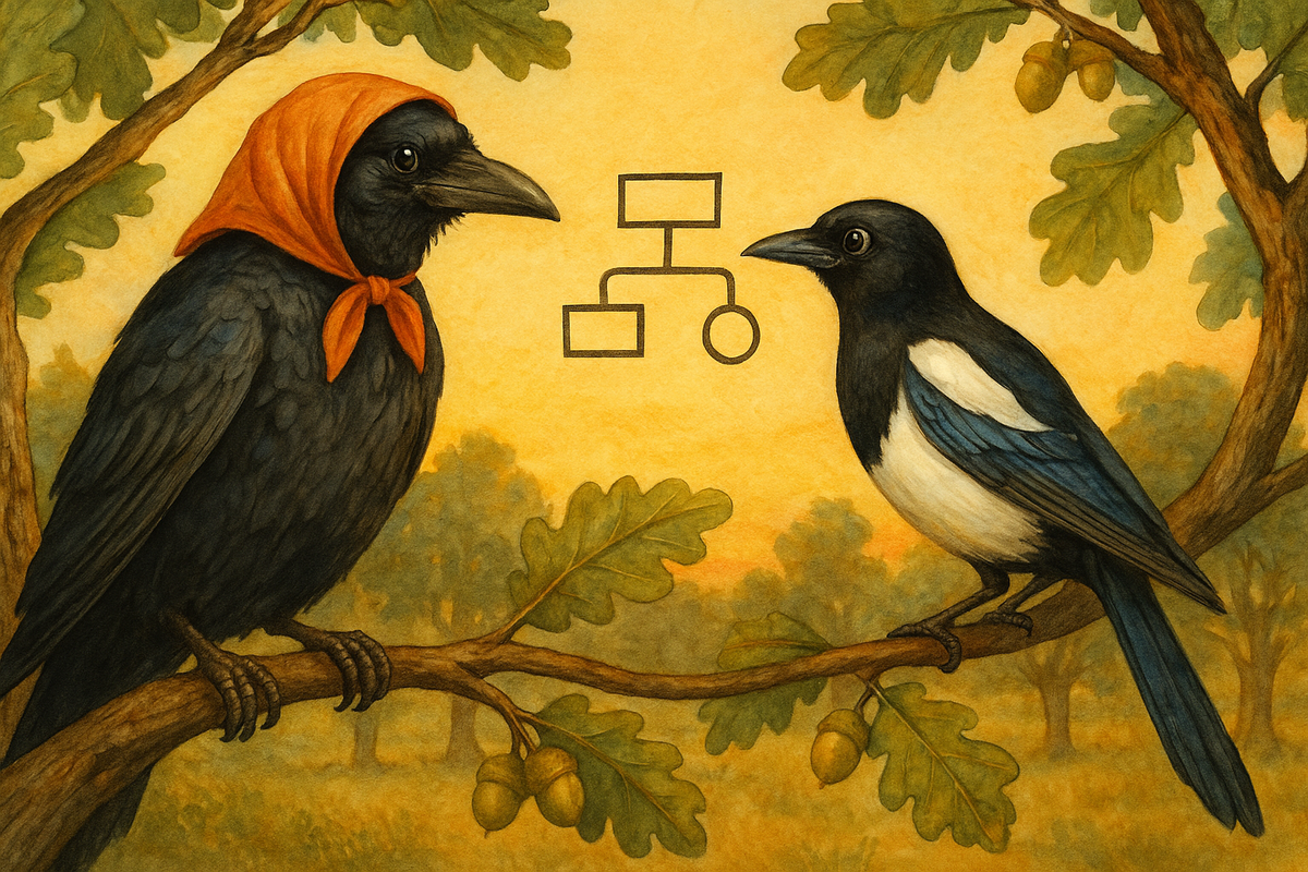 грузинская идиома сидит на черешне — ворона — тётка сороки.png