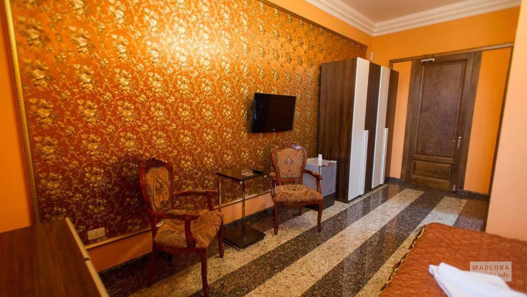 The interior of the room at the Amber Hotel