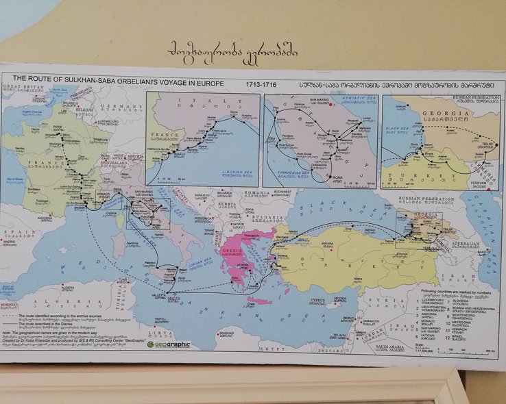 Карта в музее имени Орбелиани в Тандзии