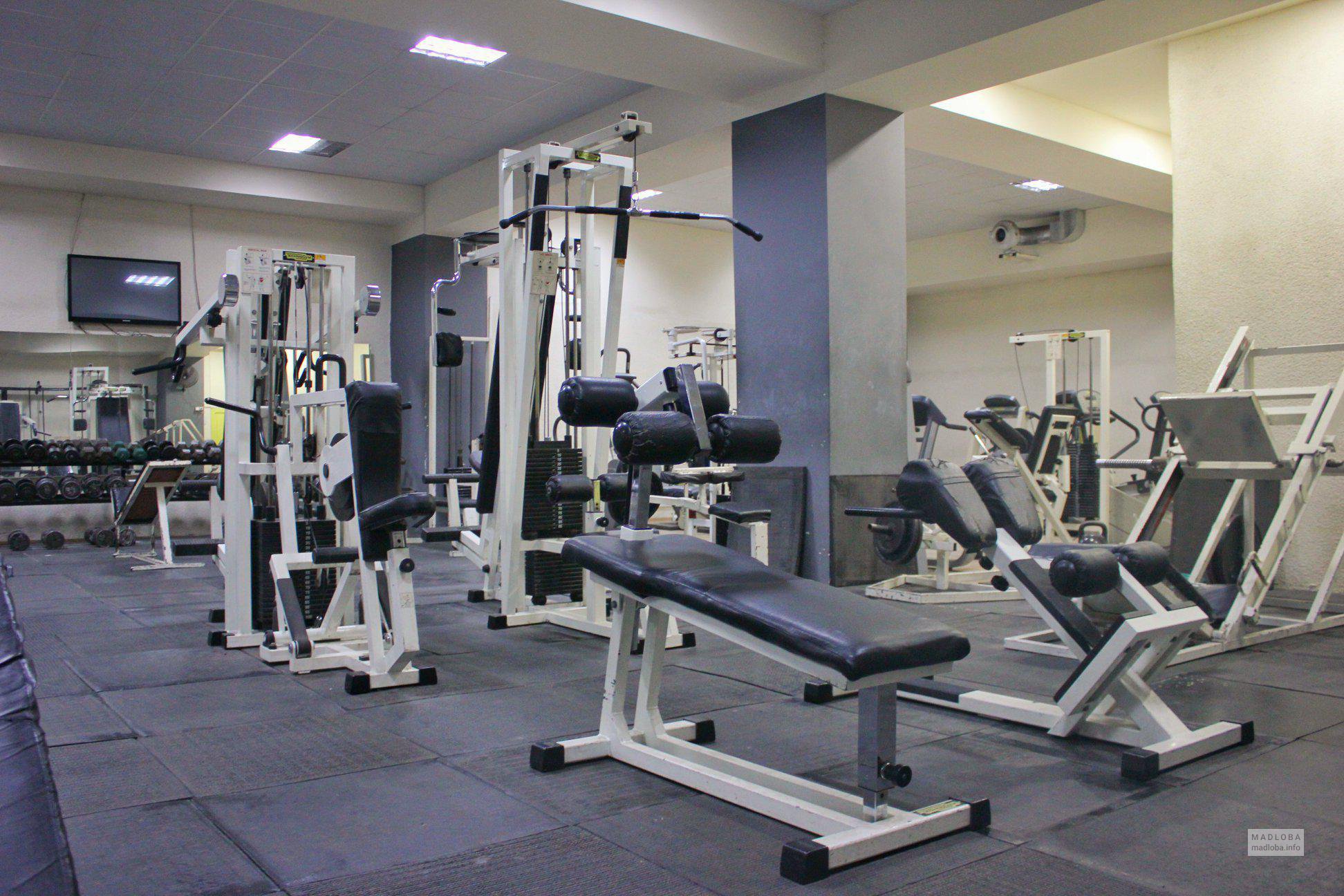 Bodybuilding at the Old school gym fitness club in Tbilisi, individual