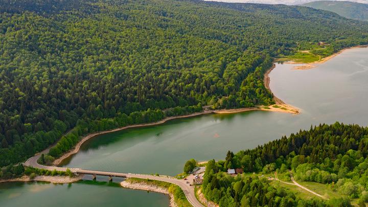The Lakbi Reservoir in eastern Georgia