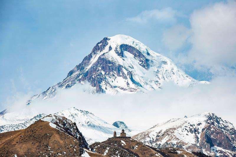 Stepantsminda Gergeti peak Mount Kazbek