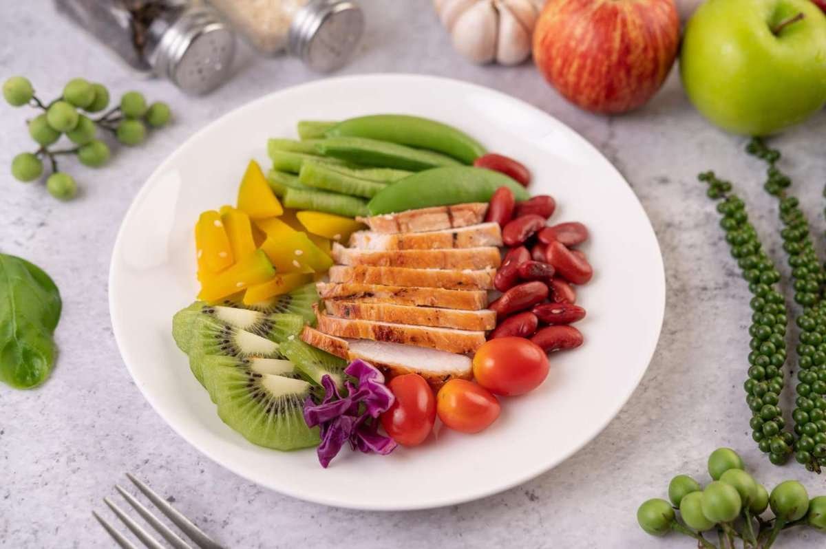 a plate of healthy food