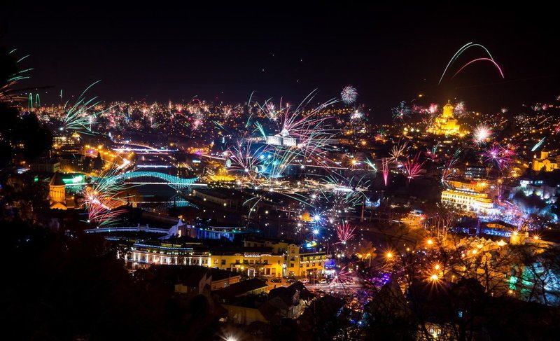 Салют на новый год в Тбилиси