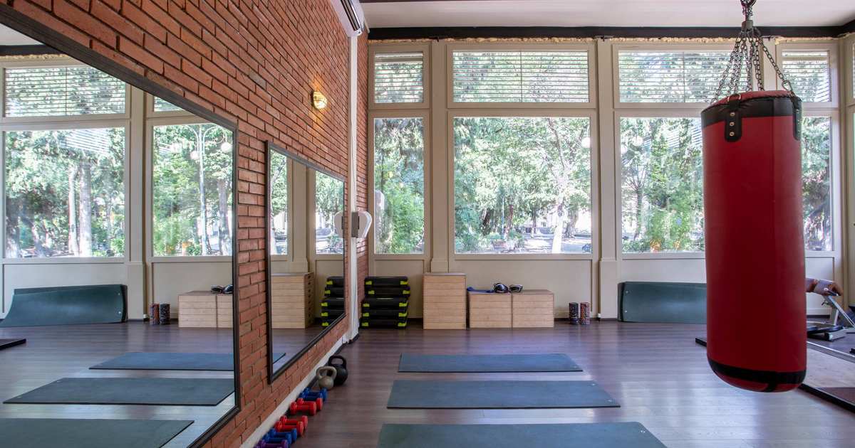 Classes at the Urban Garden fitness center in Tbilisi on an annual