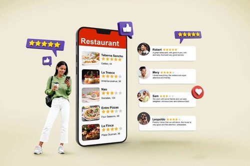 Google search results for restaurants with customer reviews and ratings