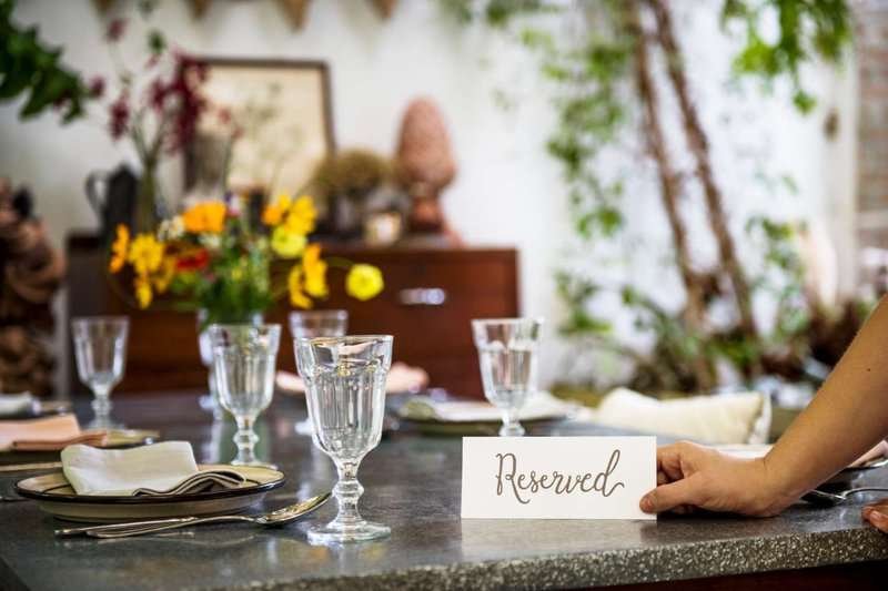 reserved table at a restaurant