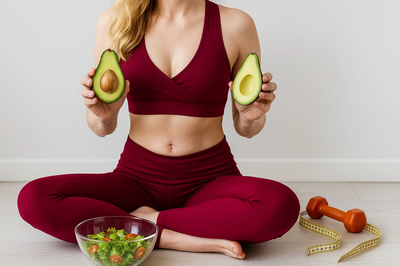 girl and avocado